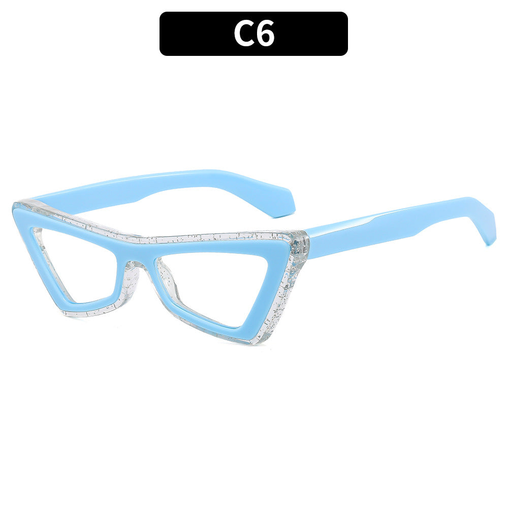 Gafas de sol de PC de Light PC con espejo de gato triangular triangular